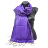 Etole en soie réversible violette et beige