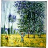 Foulard carré motif tableau femme ombrelle