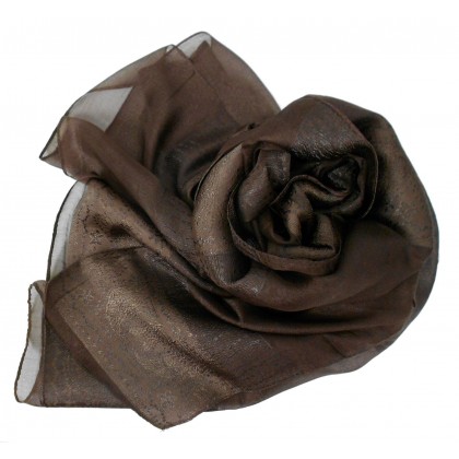 Foulard en soie marron