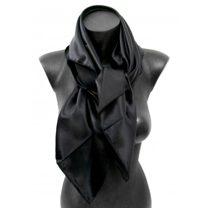 Carré en soie noir 80cm 16môme