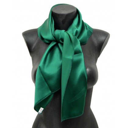 Carré en soie vert sapin 80cm 16môme