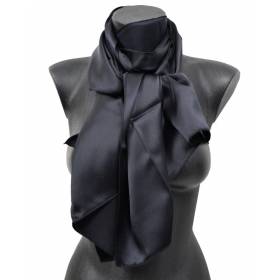 Echarpe en satin de soie noire