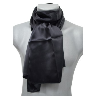 Echarpe en satin de soie noire