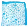 Foulard carré en soie bleu à étoiles