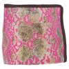 Petit carré en soie python rose