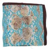 Petit carré en soie python bleu