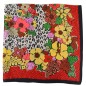 Petit carré en soie rouge fleurs - qual. sup