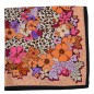 Petit carré en soie rose fleurs - qual. sup Petit carré en soie rose fleurs - qual. sup