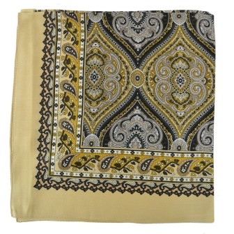 Petit carré en soie paisley beige