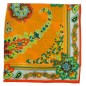 Petit carré en soie paisley fleur orange  - qual. sup