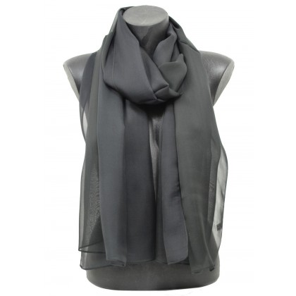 Echarpe en mousseline unie noire