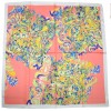 Carré en twill de soie ecru rose