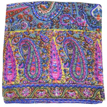 Foulard carré 100 cm imp cachemire lilas