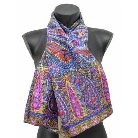 Foulard carré 100 cm imp cachemire lilas