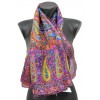 Foulard carré 100 cm imp cachemire rose