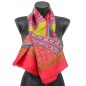 Foulard carré 100 cm ethnic rose