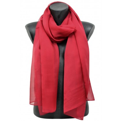 Echarpe en mousseline unie bordeaux