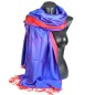 Etole en soie réversible bleue et rouge