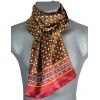 Foulard homme en soie bordeaux-mauve-jaune