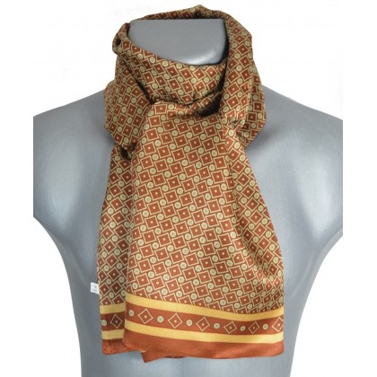 Foulard homme en soie marron
