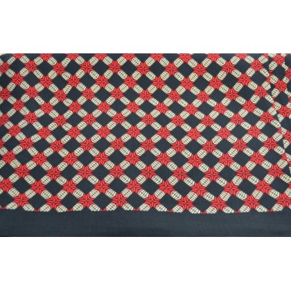 Foulard homme en soie noir et rouge croisillons