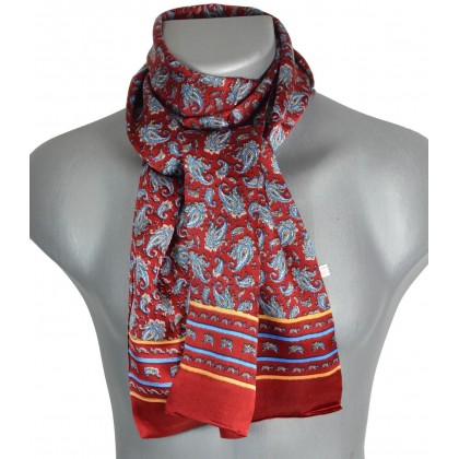 Foulard homme en soie bordeaux