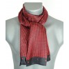 Foulard soie homme pied de poule rouge