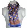 Foulard soie homme bleu motifs géométriques