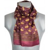 Foulard soie homme bordeaux motifs géométriques