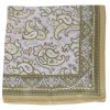 Petit carré en soie paisley rose-beige