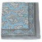 Petit carré en soie paisley bleu-gris