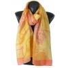 Echarpe en mousseline imprimée jaune paisley