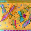 Echarpe soie naif papillons vs jaune