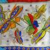Echarpe soie naif papillons vs blanc