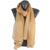 Echarpe en mousseline unie beige foncé