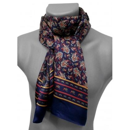 Foulard homme en soie bleu marine