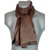 Foulard soie homme petits carrés marron