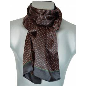Foulard soie homme petits carrés noir
