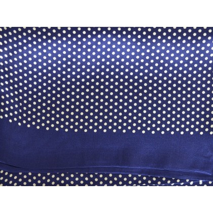 Foulard soie homme pois bleu-blanc