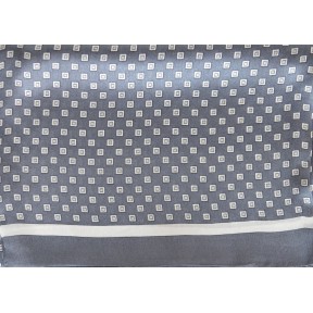 Foulard soie homme cubes gris