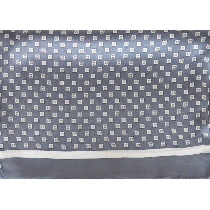 Foulard soie homme cubes gris