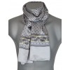 Foulard soie homme gris frise