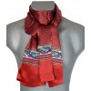 Foulard soie homme rouge frise