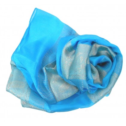 Foulard en soie bleu turquoise
