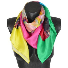 Carré de soie La vierge de Klimt vs rose