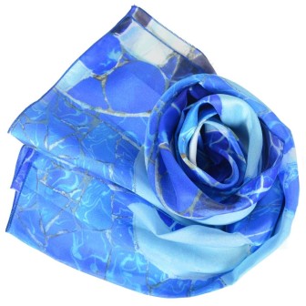 Echarpe en soie Gaudi - Grand Bleu