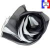 Foulard en soie bicolore, noir et blanc made in France