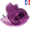 Echarpe en soie prune unie made in France