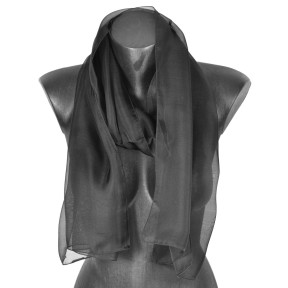Foulard en soie noir uni made in France