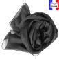 Foulard en soie noir uni made in France